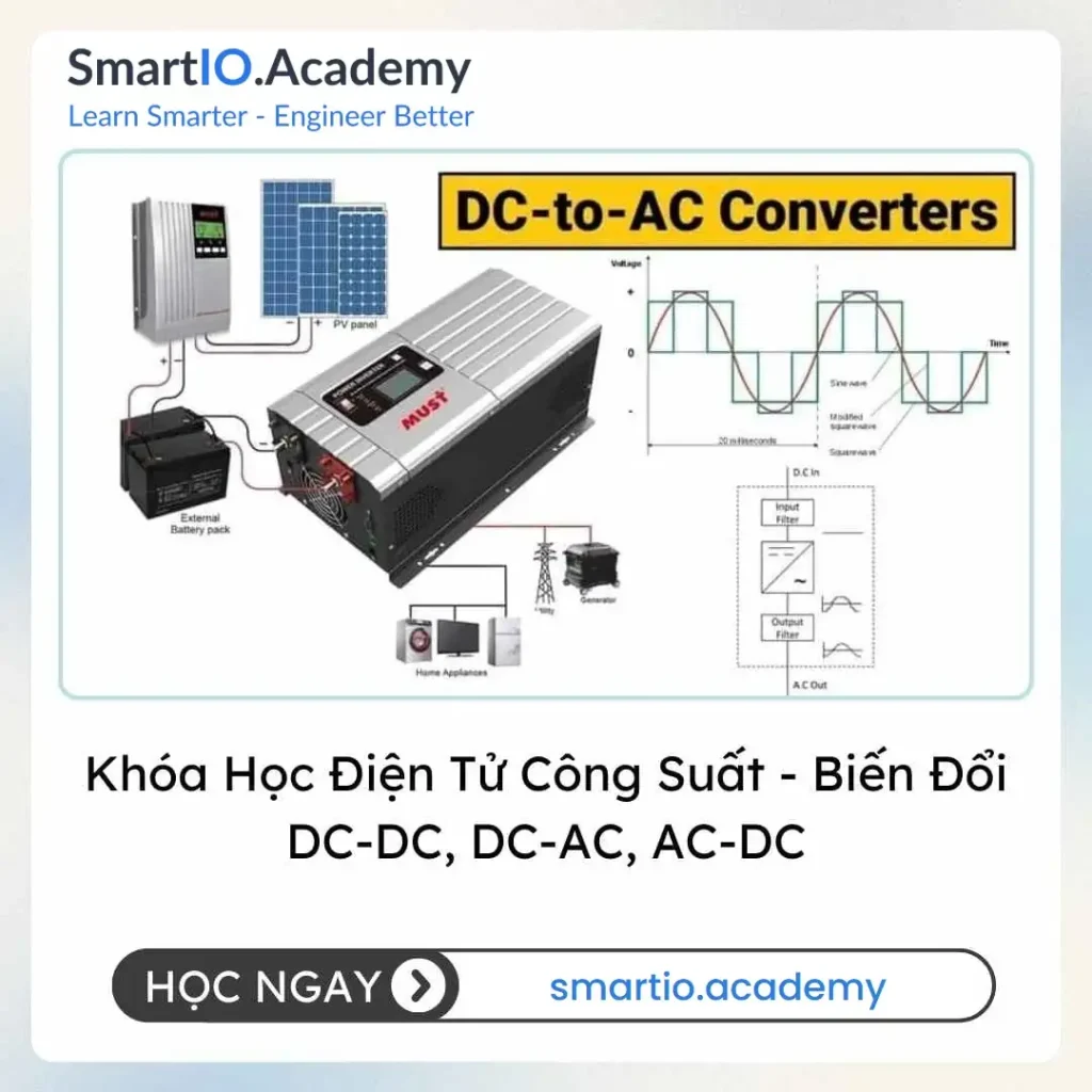 Khóa Học Điện Tử Công Suất - Biến Đổi DC-DC, DC-AC, AC-DC - khóa học SmartIO Academy