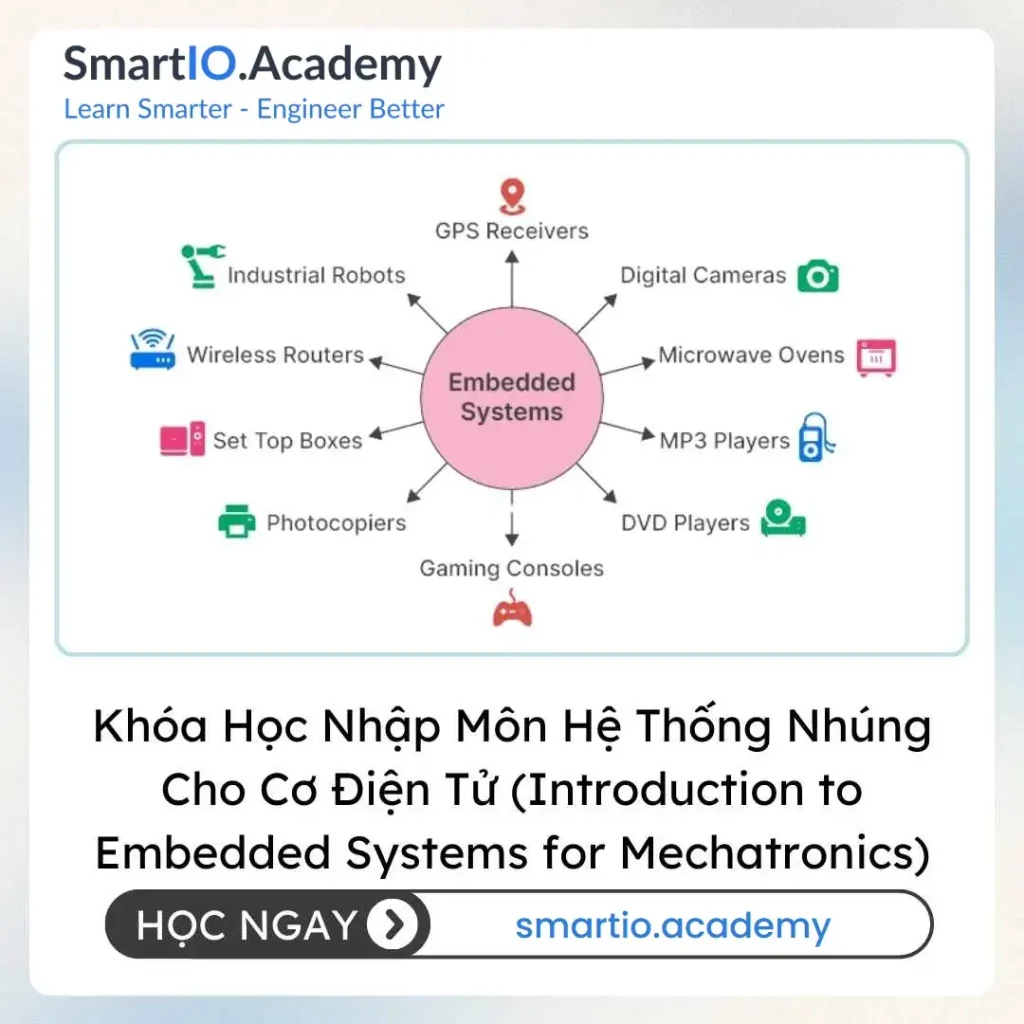 Khóa Học Nhập Môn Hệ Thống Nhúng Cho Cơ Điện Tử (Introduction to Embedded Systems for Mechatronics) - khóa học SmartIO Academy