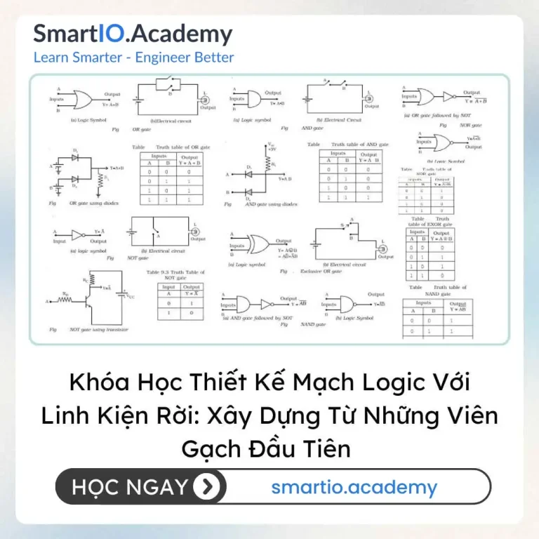 Khóa Học Thiết Kế Mạch Logic Với Linh Kiện Rời: Xây Dựng Từ Những Viên Gạch Đầu Tiên (Discrete Logic Circuit Design) - khóa học SmartIO Academy