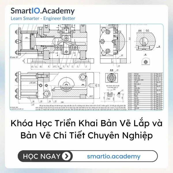 Khóa Học Triển Khai Bản Vẽ Lắp và Bản Vẽ Chi Tiết Chuyên Nghiệp
